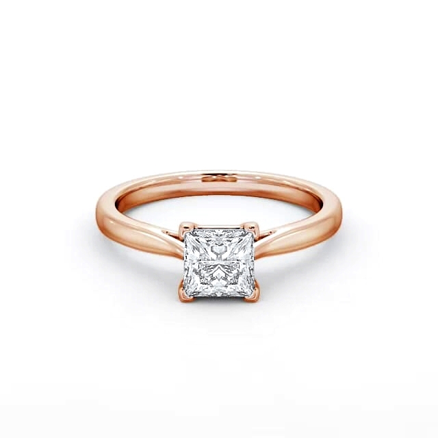 Princess Diamond Engagement Ring 18K Rose Gold Solitaire - Jaleah ENPR55_RG_HAND