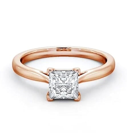 Princess Diamond Classic 4 Prong Ring 9K Rose Gold Solitaire ENPR55_RG_THUMB1