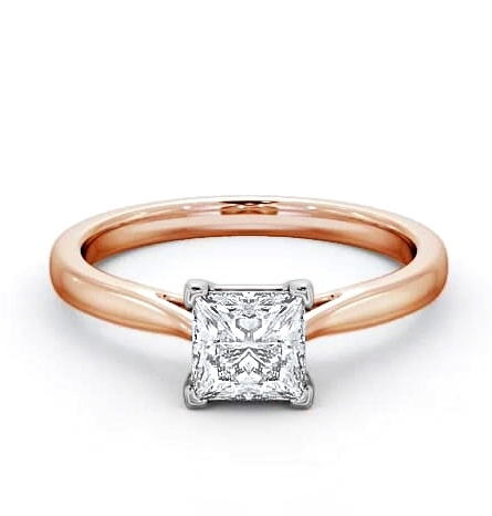 Princess Diamond Classic 4 Prong Ring 18K Rose and White Gold Solitaire ENPR55_RWG_THUMB1
