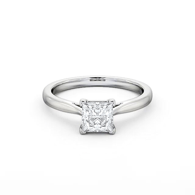 Princess Diamond Engagement Ring 18K White Gold Solitaire - Jaleah ENPR55_WG_HAND