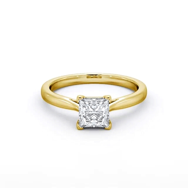 Princess Diamond Engagement Ring 18K Yellow Gold Solitaire - Jaleah ENPR55_YG_HAND