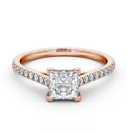 Princess Diamond 4 Prong Engagement Ring 9K Rose Gold Solitaire ENPR55S_RG_THUMB2 