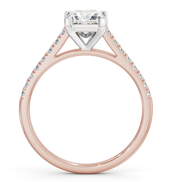 Princess Diamond 4 Prong Engagement Ring 18K Rose and White Gold Solitaire ENPR55S_RWG_THUMB1 