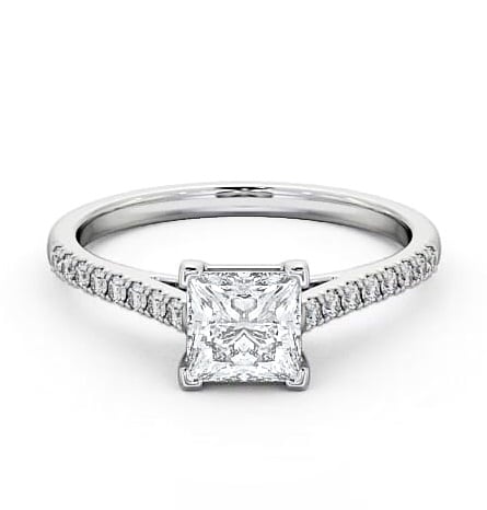 Princess Diamond 4 Prong Engagement Ring 9K White Gold Solitaire ENPR55S_WG_THUMB2 