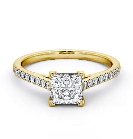Princess Diamond 4 Prong Engagement Ring 9K Yellow Gold Solitaire ENPR55S_YG_THUMB2 