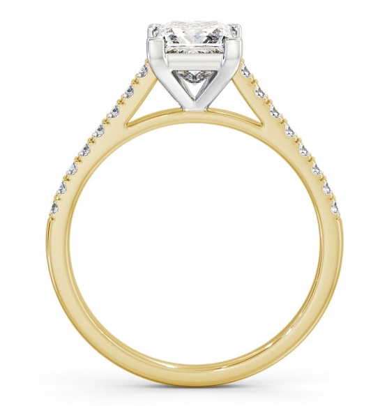 Princess Diamond 4 Prong Engagement Ring 18K Yellow and White Gold Solitaire ENPR55S_YWG_THUMB1 