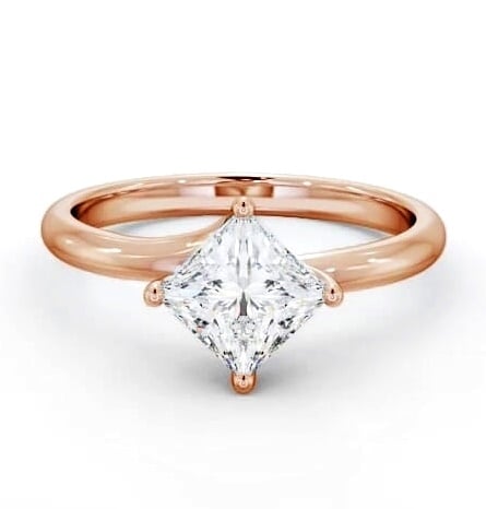Princess Diamond Rotated Head Engagement Ring 9K Rose Gold Solitaire ENPR56_RG_THUMB2 