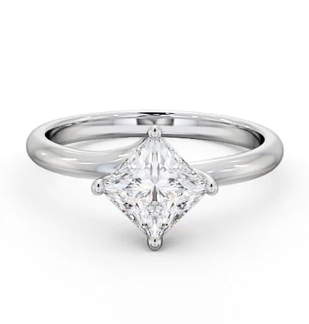 Princess Diamond Rotated Head Engagement Ring 18K White Gold Solitaire ENPR56_WG_THUMB2 