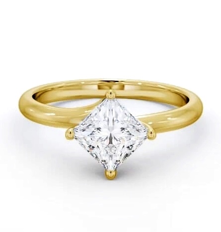 Princess Diamond Rotated Head Ring 18K Yellow Gold Solitaire ENPR56_YG_THUMB2 
