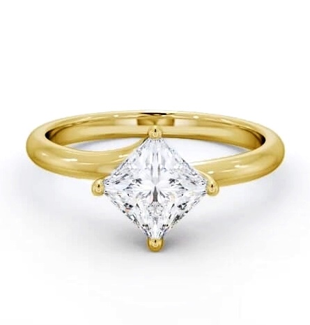 Princess Diamond Rotated Head Ring 18K Yellow Gold Solitaire ENPR56_YG_THUMB2 