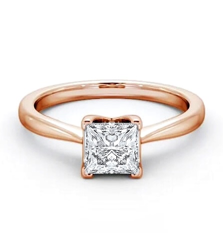 Princess Diamond Basket Setting Engagement Ring 9K Rose Gold Solitaire ENPR57_RG_THUMB1