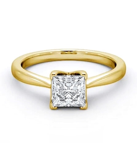 Princess Diamond Basket Setting Ring 18K Yellow Gold Solitaire ENPR57_YG_THUMB1