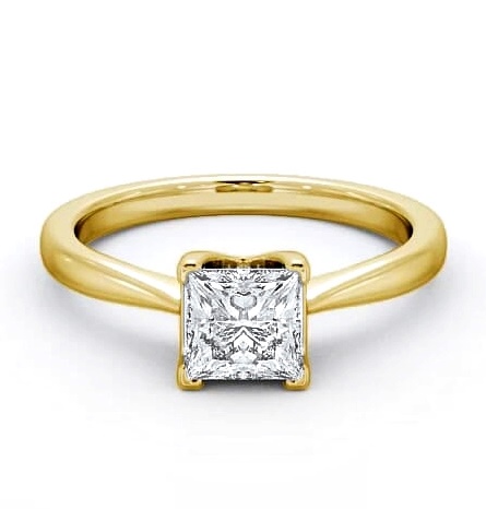 Princess Diamond Basket Setting Ring 18K Yellow Gold Solitaire ENPR57_YG_THUMB2 