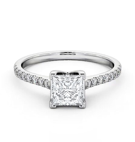 Princess Diamond Basket Setting Engagement Ring Palladium Solitaire ENPR57S_WG_THUMB1