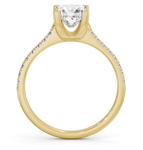 Princess Diamond Basket Setting Ring 18K Yellow Gold Solitaire ENPR57S_YG_THUMB1 