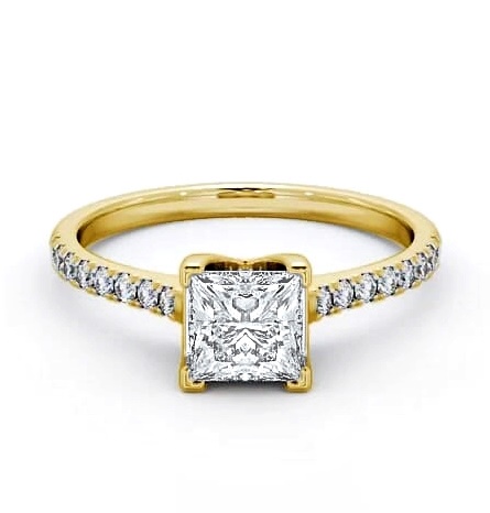 Princess Diamond Basket Setting Ring 9K Yellow Gold Solitaire ENPR57S_YG_THUMB1