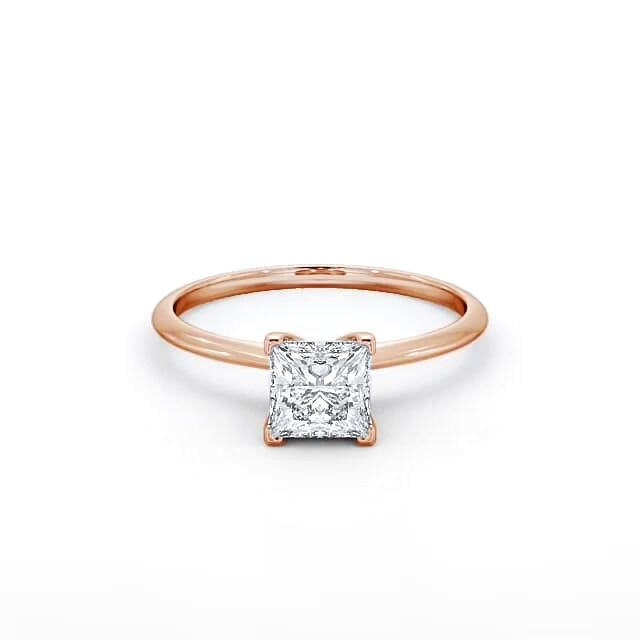 Princess Diamond Engagement Ring 9K Rose Gold Solitaire - Mattison ENPR58_RG_HAND