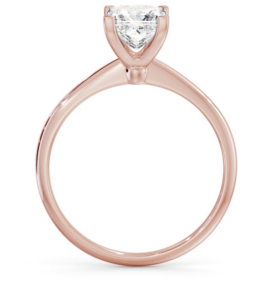 Princess Diamond Dainty Band Engagement Ring 9K Rose Gold Solitaire ENPR58_RG_THUMB1