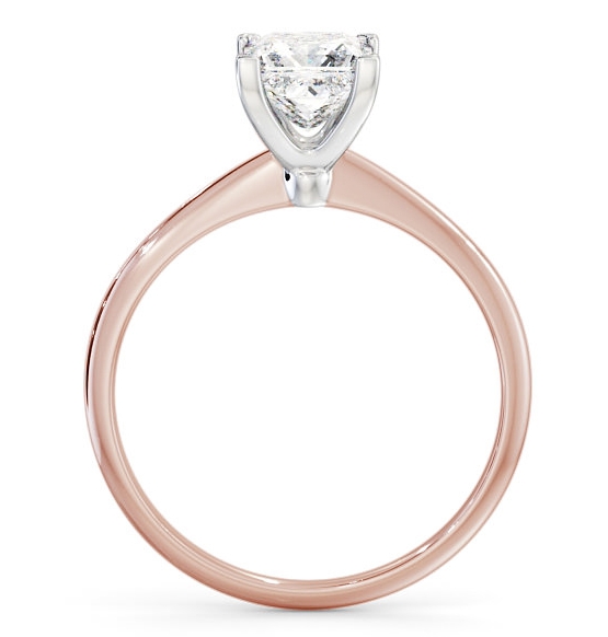 Princess Diamond Dainty Band Engagement Ring 18K Rose and White Gold Solitaire ENPR58_RWG_THUMB1 