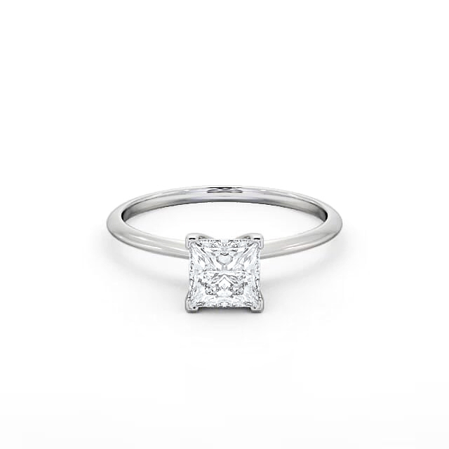Princess Diamond Engagement Ring Palladium Solitaire - Mattison ENPR58_WG_HAND
