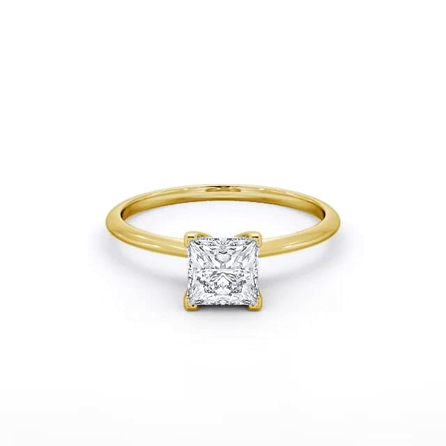 Princess Diamond Engagement Ring 9K Yellow Gold Solitaire - Mattison ENPR58_YG_HAND
