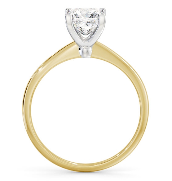 Princess Diamond Dainty Band Engagement Ring 18K Yellow and White Gold Solitaire ENPR58_YWG_THUMB1 