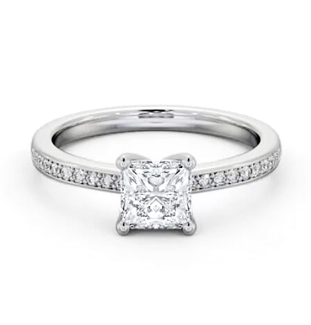 Princess Diamond 4 Prong Engagement Ring Platinum Solitaire ENPR58S_WG_THUMB1