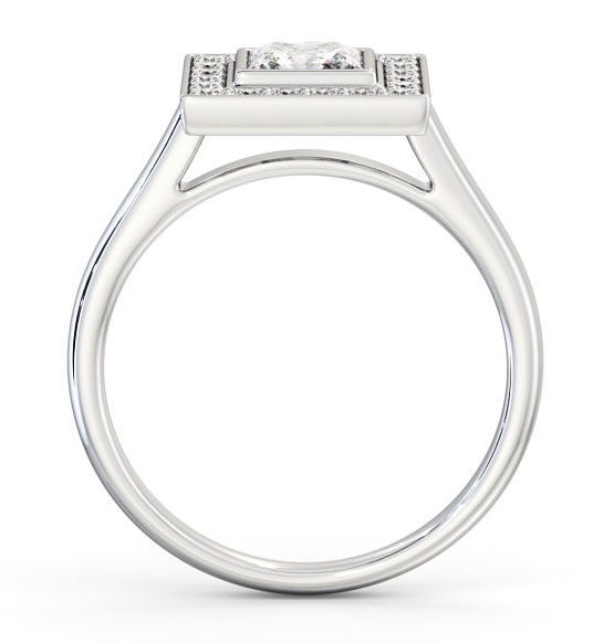 Halo Princess Diamond Square Design Engagement Ring Platinum ENPR59_WG_THUMB1