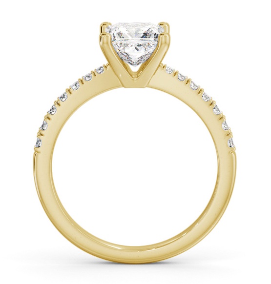 Princess Diamond 4 Prong Engagement Ring 9K Yellow Gold Solitaire ENPR59S_YG_THUMB1 