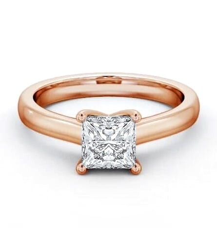 Princess Diamond Elegant Engagement Ring 9K Rose Gold Solitaire ENPR5_RG_THUMB2 