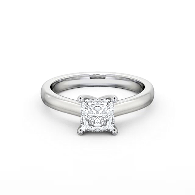 Princess Diamond Engagement Ring Platinum Solitaire - Aleyna ENPR5_WG_HAND