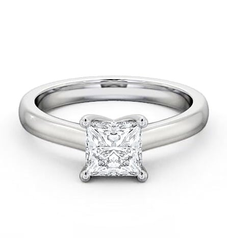 Princess Diamond Elegant Engagement Ring 18K White Gold Solitaire ENPR5_WG_THUMB1