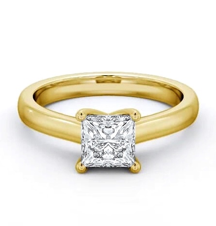 Princess Diamond Elegant Engagement Ring 9K Yellow Gold Solitaire ENPR5_YG_THUMB1
