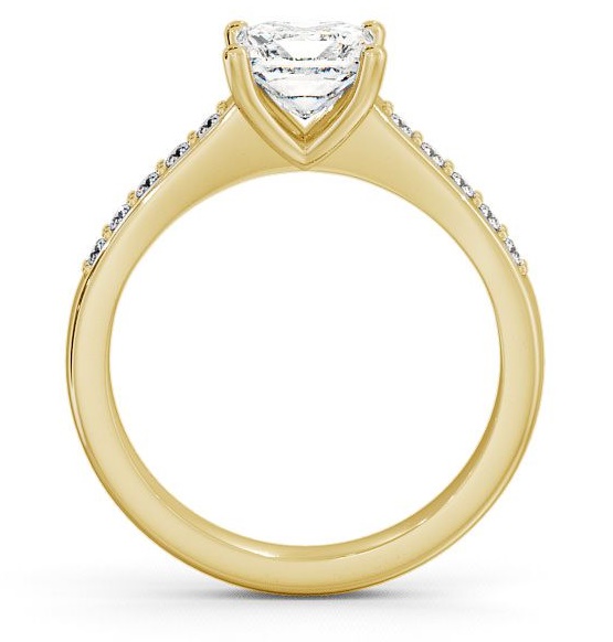 Princess Diamond Classic Style Ring 18K Yellow Gold Solitaire ENPR5S_YG_THUMB1 