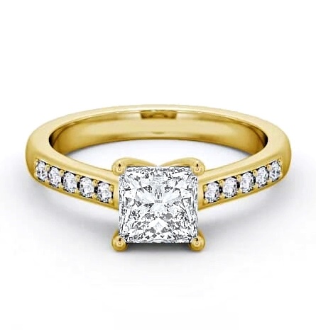 Princess Diamond Classic Style Ring 9K Yellow Gold Solitaire ENPR5S_YG_THUMB1
