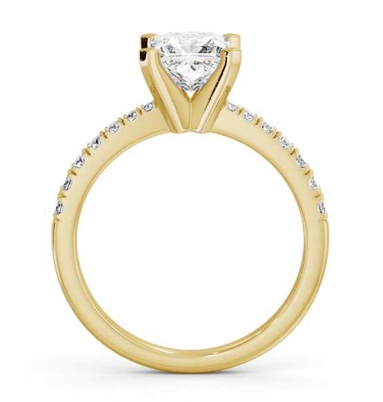 Princess Diamond Tapered Band Ring 18K Yellow Gold Solitaire ENPR60S_YG_THUMB1 