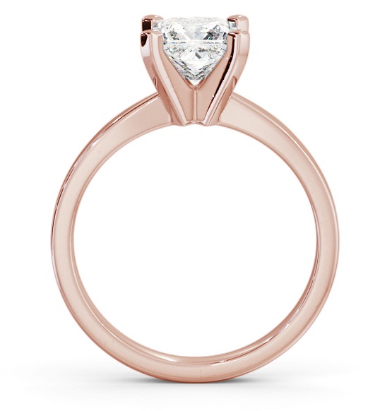 Princess Diamond Square Prongs Engagement Ring 9K Rose Gold Solitaire ENPR62_RG_THUMB1