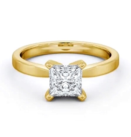 Princess Diamond Square Prongs Ring 18K Yellow Gold Solitaire ENPR62_YG_THUMB1