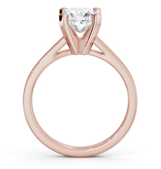 Princess Diamond Square Prongs Engagement Ring 18K Rose Gold Solitaire ENPR63_RG_THUMB1