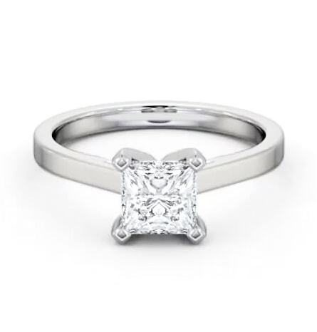 Princess Diamond Square Prongs Engagement Ring Palladium Solitaire ENPR63_WG_THUMB1