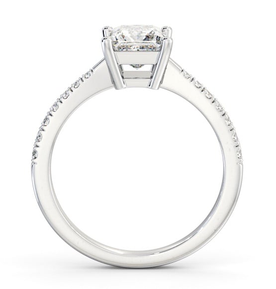 Princess Diamond Tapered Band Engagement Ring 18K White Gold Solitaire ENPR64S_WG_THUMB1 