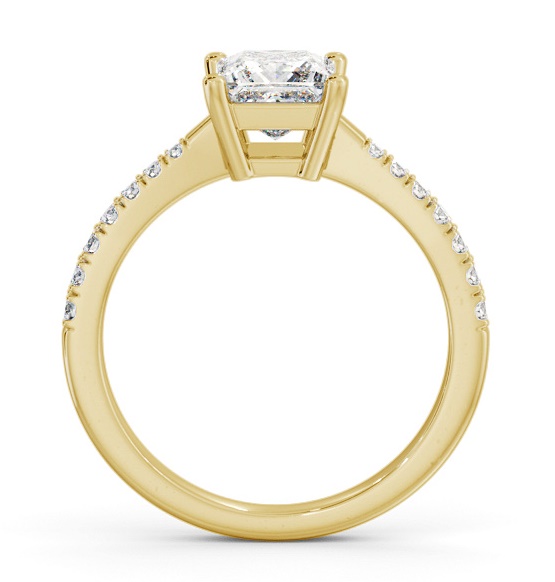 Princess Diamond Tapered Band Ring 18K Yellow Gold Solitaire ENPR64S_YG_THUMB1 