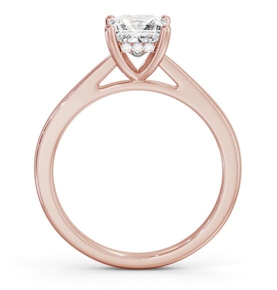 Princess Ring with Diamond Set Rail 18K Rose Gold Solitaire ENPR65_RG_THUMB1 
