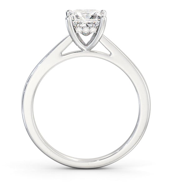 Princess Ring with Diamond Set Rail 9K White Gold Solitaire ENPR65_WG_THUMB1 