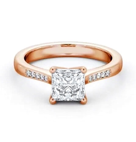 Princess Diamond Elevated Setting Ring 9K Rose Gold Solitaire ENPR65S_RG_THUMB1