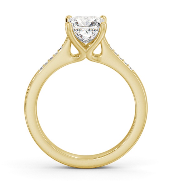 Princess Diamond Elevated Setting Ring 18K Yellow Gold Solitaire ENPR65S_YG_THUMB1 