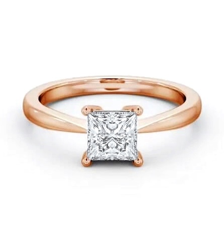 Princess Diamond Box Style Setting Ring 18K Rose Gold Solitaire ENPR66_RG_THUMB1