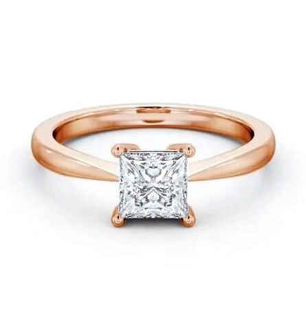 Princess Diamond Box Style Setting Ring 18K Rose Gold Solitaire ENPR66_RG_THUMB2 