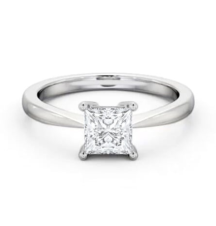 Princess Diamond Box Style Setting Ring 18K White Gold Solitaire ENPR66_WG_THUMB2 