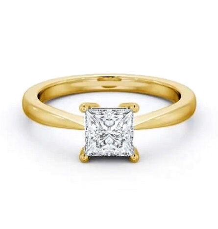 Princess Diamond Box Style Setting Ring 18K Yellow Gold Solitaire ENPR66_YG_THUMB2 